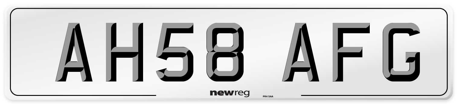 AH58 AFG Number Plate from New Reg